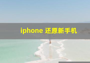 iphone 还原新手机